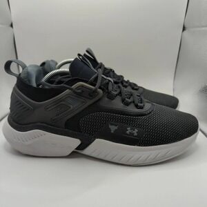 Under Armour Project Rock Shoes Mens Size 10.5 Black Gray HOVR TriBase Training